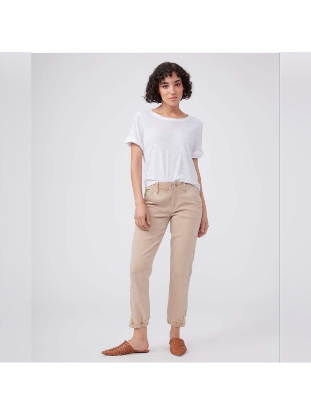 PAIGE Mayslie Jogger Super Stretch Crop Pants Zip Legs Size 30 - Picture 2 of 12